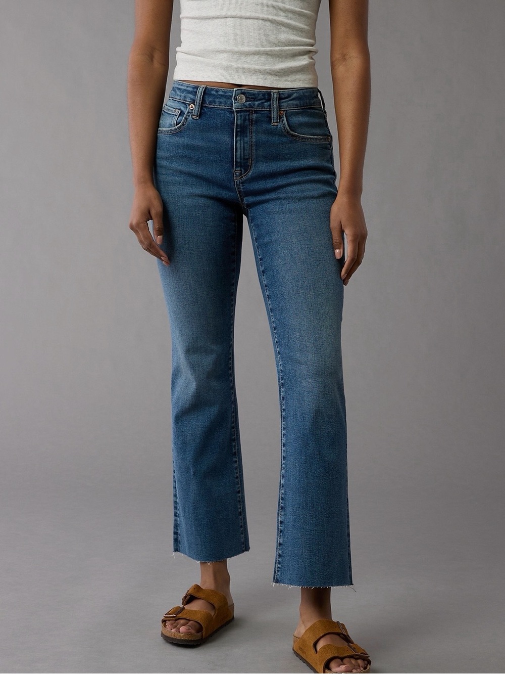 American Eagle high Rise Kick Boot Crop Jeans - Blue